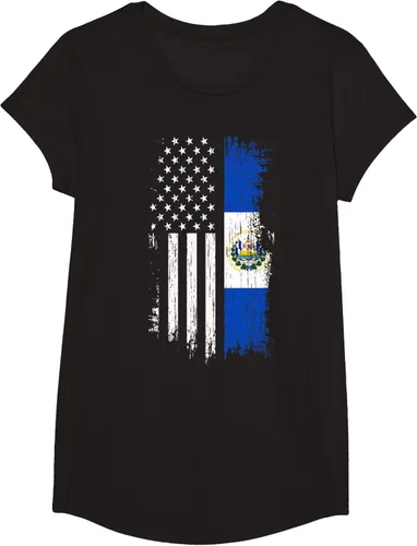 Vista 6 de Camiseta de la bandera de Estados Unidos salvadoreño - Camiseta de El Salvador USA