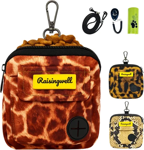 Vista 24 de Bolsa de golosinas para perros Raisingwell para caminar y entrenar con clicker, bolsas para excrementos pequeñas, riñonera con cierre, kit de A1.