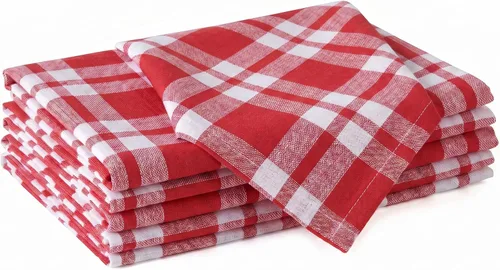 Vista 70 de Encasa XO Juego de 12 servilletas de tela de cóctel Servilletas de mesa de algodón puro Tamaño (9 x 9 pulgadas) Coral Solid Lavable a máquina