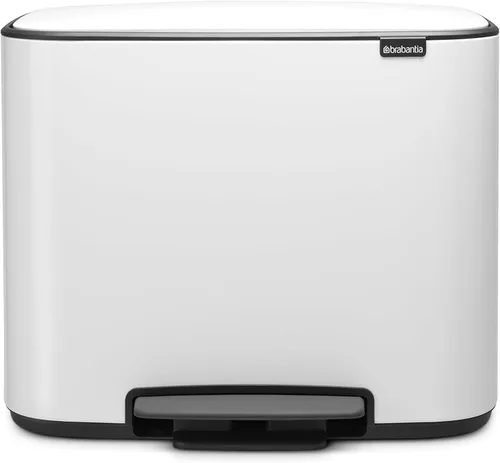 Vista 17 de Brabantia Bo - Basurero de cocina con compartimento individual, color negro mate, cubo interior de 9.5 galones, cubo de basura de cierre suave