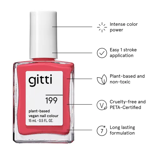 Vista 61 de gitti Esmalte de uñas a base de plantas No tóxico, libre de 30, basado en ingredientes de origen natural, libre de crueldad, vegano