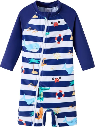 Vista 13 de UMELOK Traje de Baño para Bebé Niño UPF 50+ con Protección Solar y Protección contra Erupciones