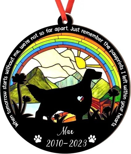 Vista 63 de Adorno personalizado para atrapasoles de sabueso afgano, adorno de Navidad de sabueso afgano, regalo para perro amante, sabueso afgano conmemorativo