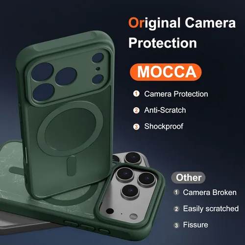 Vista 206 de MOCCA - Funda magnética resistente para iPhone XR de 6.1 pulgadas, compatible con MagSafe, funda con protección contra caídas de grado militar