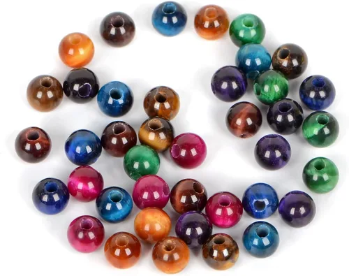 Vista 26 de AD Beads Cuentas de gema natural de 8 mm redondas sueltas con gran agujero de 2,5 mm, 40 piezas (turquesa africana)