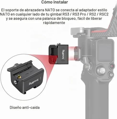 Vista 3 de SmallRig Soporte de abrazadera NATO para DJI RS 5 / RS 4 Mini/RS 2 / RSC 2 / RS 3 / RS 3 Pro/RS 3 mini/RS 4 / RS 4 Pro Gimbal - 3025