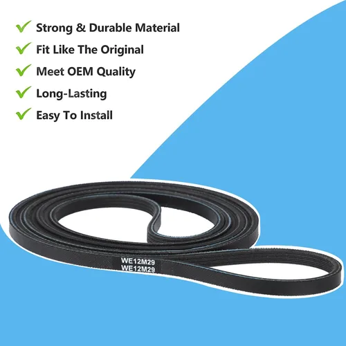 Vista 6 de WE12M29 WE03X29897 - Cinturón de secadora (89.5 pulgadas) se adapta a Whirlpool, Hotpoint, GE DryBelt Replacement, Reemplazo para correa