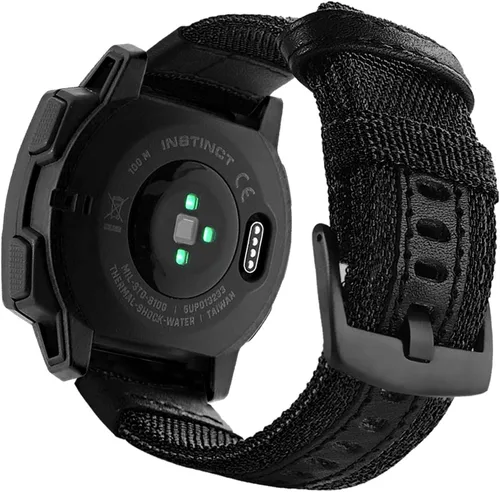 Vista 8 de Abanen Correas de reloj de nailon estilo militar de 0.866 in para Garmin Instinct 3 1.772 in/Instinct 2 Solar, tela tejida duradera correa