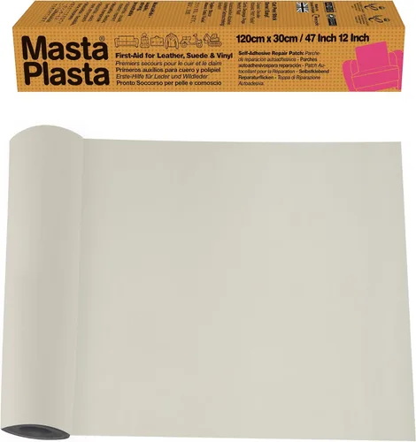 Vista 12 de MASTAPLASTA Cinta de reparación de cuero original, color gris claro, 59.1 x 3.9 in, calidad de tapicería, parche de reparación de cuero rápido y I