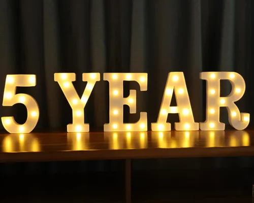 Vista 6 de Letras Iluminadas, Luces de Letras LED 26 del Alfabeto, Letra Decorativa Iluminada, Letras de Marquesina LED que Funcionan con Pilas para Fiesta