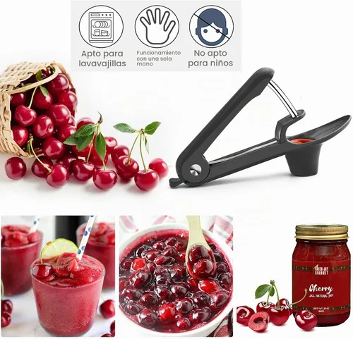 Vista 2 de Picadora de cerezas, herramienta para deshuesar de oliva, removedor de herramientas para deshuesar cereza, removedor de núcleo de pozo de frutas