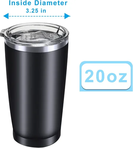 Vista 3 de Tapas de repuesto para vaso de 20 onzas, a prueba de derrames, resistentes a salpicaduras, para boca de taza de 3.25 pulgadas, compatibles con vasos