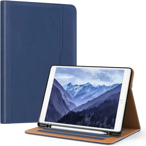 Vista 12 de OKP Funda para iPad de 9ª generación 2021/8ª generación 2020/7ª generación 2019 de 10.2 pulgadas, funda con visión multiángulo, cuero PU con soporte