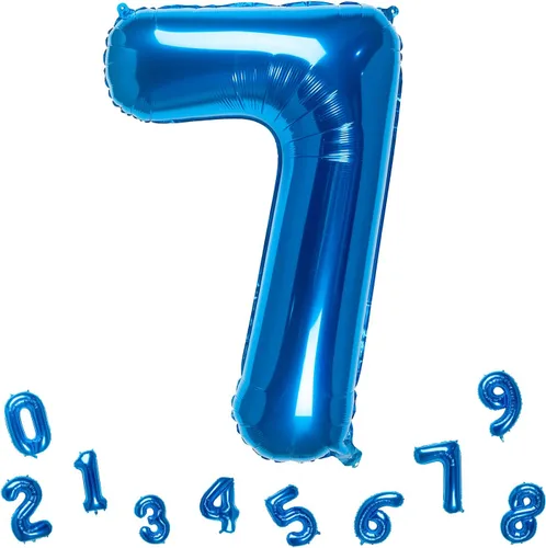 Vista 15 de Globos azules del número 0 de 32 pulgadas, globos de aluminio digitales para decoración de fiesta de cumpleaños (globo azul número 0)
