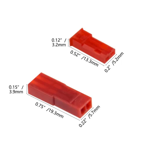 Vista 2 de Kit de conector de terminal de crimpado de carcasa de enchufe rojo de 2 pines de 2 pines compatible con JST SYP