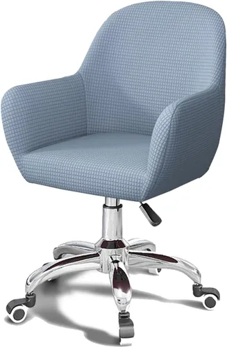 Vista 13 de Funda para silla de computadora de oficina, 2 piezas con brazos giratorios y respaldo curvado, funda para silla de comedor, estilo moderno
