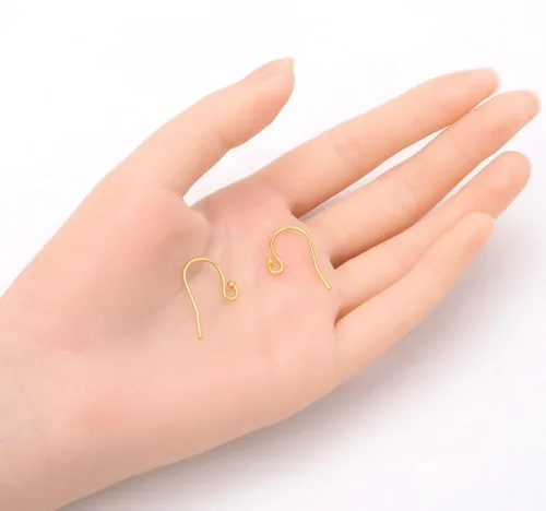 Vista 2 de Adabele 50 ganchos para pendientes chapados en oro amarillo de 18 quilates