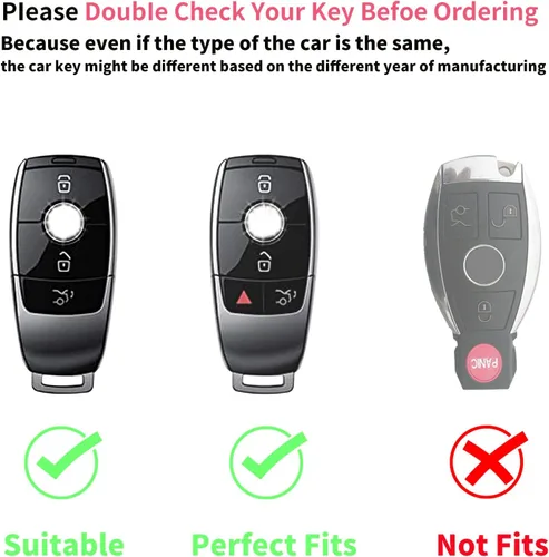 Vista 2 de Funda para llavero de Mercedes Benz, TPU suave de 360 grados de protección para llave de coche Clase A 2019-2021 Clase C Clase G, Clase S 2018-2021