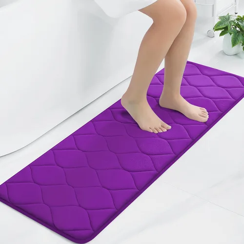 Vista 43 de Colorxy - Alfombra de baño de espuma viscoelástica, ultrasuave y antideslizante, absorbe el agua, lavable a máquina, tapete para suelos de ducha