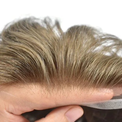 Vista 3 de Toupee para hombres Sistema de cabello humano real para hombres Encaje suizo completo para hombre Toupee Lace Hair Piece para hombres Sistema