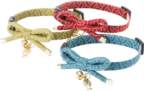 Vista 4 de Necoichi Zen Fish Charm Collar de gato (verde)