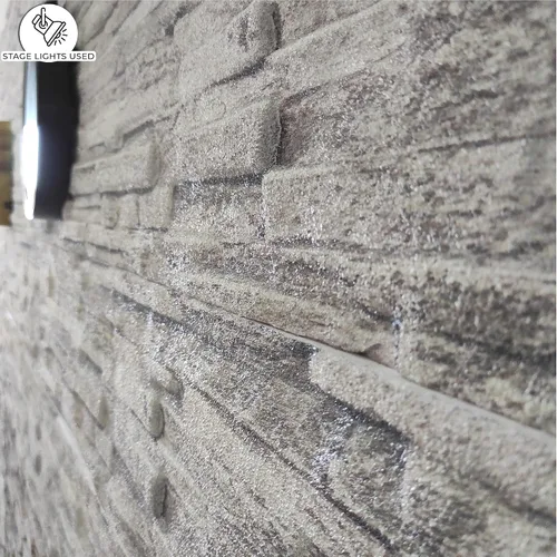 Vista 5 de Dundee Deco Paneles de pared 3D efecto ladrillo, revestimiento de pared con aspecto de piedra gris, revestimiento de espuma de poliestireno
