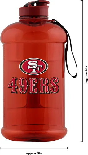 Vista 5 de FOCO Logotipo del equipo de la NFL Botella de agua deportiva grande de plástico transparente de 2L