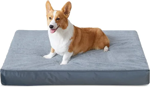 Vista 8 de Funda de cama para perro de 35 pulgadas de largo x 22 pulgadas de ancho x 4 pulgadas de alto, resistente, duradera, impermeable, esponjosa, suave