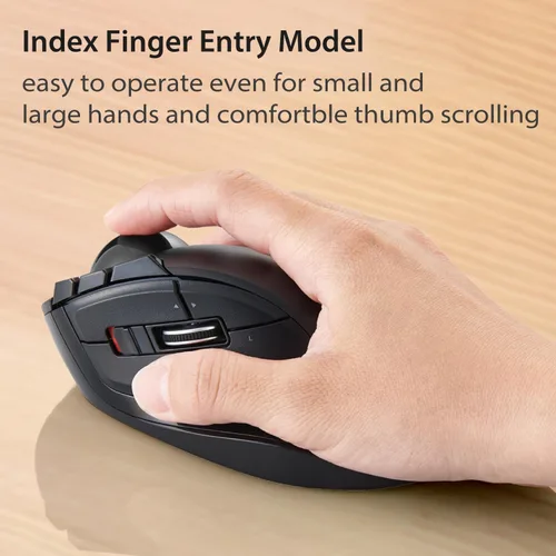 Vista 2 de ELECOM DEFT - Ratón de trackball, inalámbrico de 2.4 GHz, control de dedos, función de 8 botones con seguimiento suave, diseño ergonómico, sensor