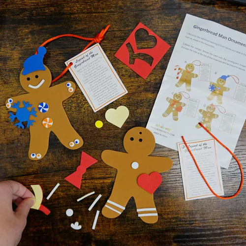 Vista 5 de 4E's Novelty Legend of Gingerbread Man - Juego de 12 adornos navideños de espuma a granel, de 3 a 12 años, autoadhesivos, adornos de bricolaje
