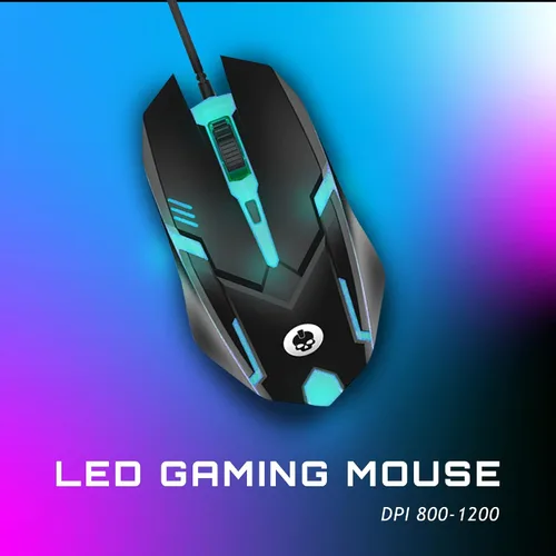 Vista 3 de GAME PUNK Phantazma Mouse para juegos con cable, accesorios para juegos, mouse de computadora con luces LED RGB Mouse ergonómico para PC