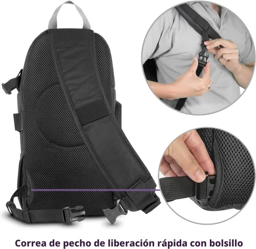 Vista 5 de Altura Photo Bolsa para cámara tipo bandolera - Mochila para cámaras Canon, Nikon, Sony y GoPro DSLR y sin espejo - Mochilas cruzadas para fotógrafos