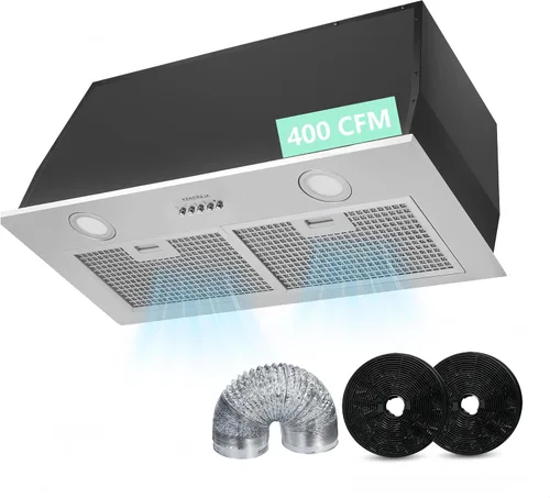 Vista 10 de Inserto de Campana Extractora de 400 CFM de 23.6 pulgadas Campana de Ventilación de Cocina de Acero Inoxidable Empotrable/Insertable Controles