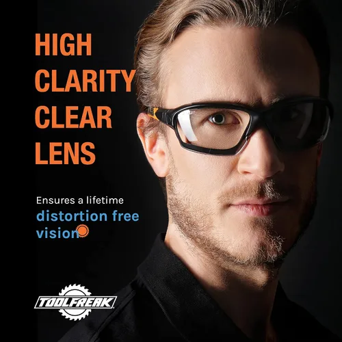 Vista 3 de ToolFreak Spoggles – Lente transparente con funda rígida – Gafas de seguridad y gafas protectoras – Lente de policarbonato, clasificación ANSI Z87