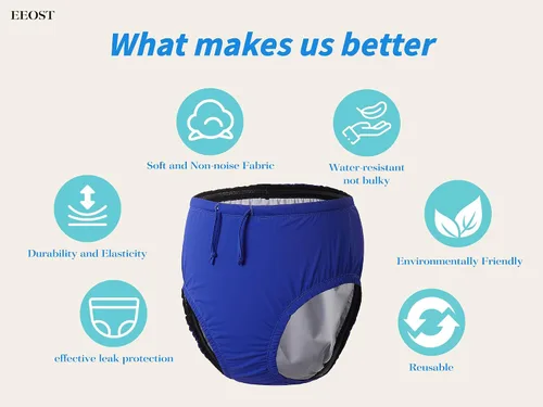 Vista 5 de Pañales de natación reutilizables para adultos, para necesidades especiales, trajes de baño para incontinencia, impermeables, a prueba de fugas