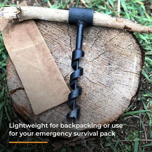 Vista 5 de Bushcraft Survival Barrena de Ojo Escocés de 1 Pulgada Broca Manual de Barrena para Madera para Acampar y Construcción de Refugios Herramientas