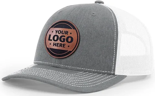 Vista 17 de Sombrero de parche de cuero de camionero personalizado grabado con láser