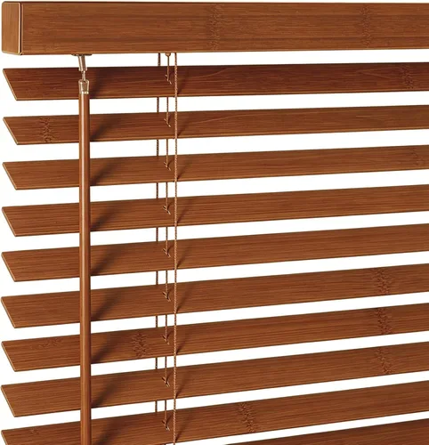 Vista 39 de Persianas de madera real de 2 pulgadas para ventanas de interior, persianas venecianas opacas de madera maciza, tamaño personalizado, color cereza