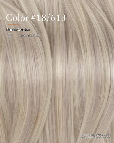 Vista 6 de Full Shine Extensiones de Cabello Rubio con Clip Reflejos Cabello Humano Extensiones con Clip Rubio Ceniza Mezcla Rubio Decolorado PU Extensiones