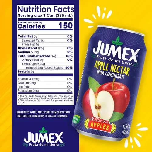 Vista 2 de Jumex Néctar de manzana Lata reciclable con forro sin BPA 11.3 onzas líquidas (paquete de 24)
