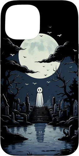 Vista 6 de iPhone 16 Ghost Halloween Cemetery Scary Creepy Case