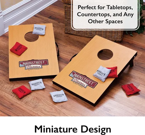 Vista 4 de Mainstreet Classics Micro Bean Bag Toss: Travel Sized, (15.7 "x 10.5" Boards) Mini juego de juegos Cornhole