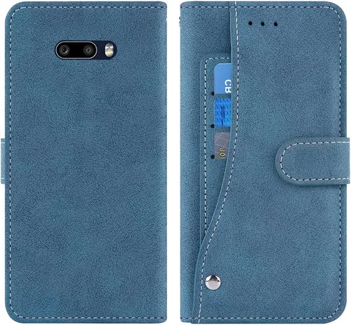 Vista 6 de Asuwish Compatible con LG G8X ThinQ V50S Thin Q Wallet Case y protector de pantalla de vidrio templado, funda abatible para tarjetas de crédito