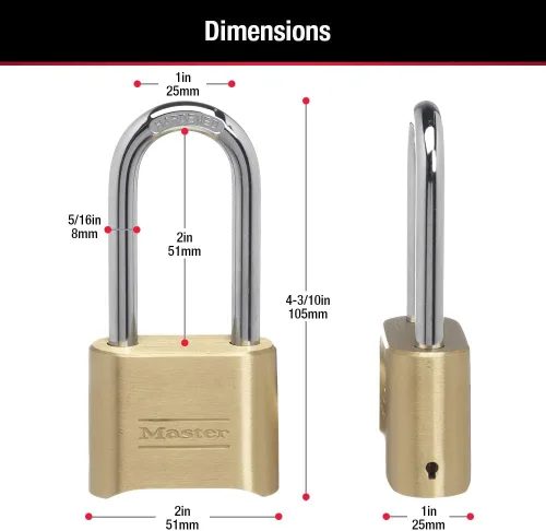 Vista 6 de Master Lock 175D, candado con combinación propia, se puede resetear, 175DLH