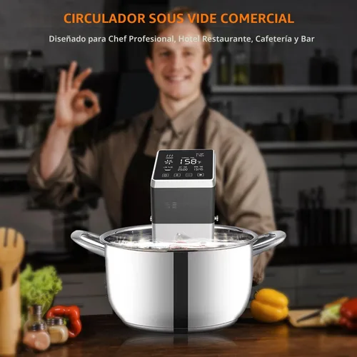 Vista 6 de 1400W Sous Vide Cooker, Precision Immersion Circulators with large Touchscreen Accurate Temperature Timer (120V with WiFi)