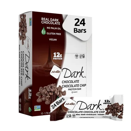 Vista 18 de NuGo Dark, caja variada de muestra, barra de proteínas veganas de 0.47-0.31 onzas, sin gluten, 12 CT