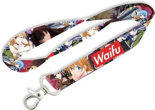 Vista 5 de Waifu Collage Kawaii Anime Lanyard Llavero Azul