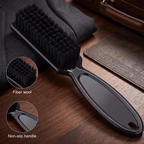 Vista 4 de Patelai 2 piezas Cepillo de limpieza de cuchilla de barbero para limpieza de cortapelos, limpiador de uñas, cepillo de peinado para Negro
