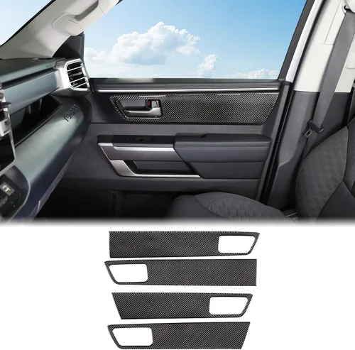 Vista 14 de Aunginsy 4 piezas cubierta de panel de manija interior de puerta para auto, compatible con Toyota Tundra 2022 2023 2024 2025, protector de panel