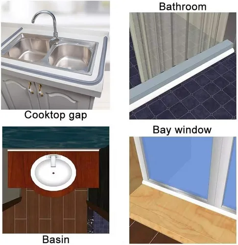 Vista 6 de Tapón de agua plegable para baño, barrera de inundación, presa de agua de goma, separación húmeda y seca, umbral de ducha de cocina, bloqueador